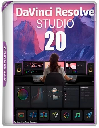 Логотип программы Видеоредактор Blackmagic Design DaVinci Resolve Studio 20.0B Build 38 Public Beta 3 by KpoJIuK