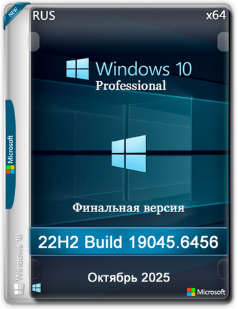 Логотип программы Windows 10 Pro 22H2 Build 19045.6456 Final Октябрь 2025